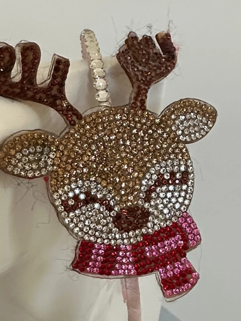 Neiman Marcus Brown and Red Reindeer Rhinestone Kids Headband